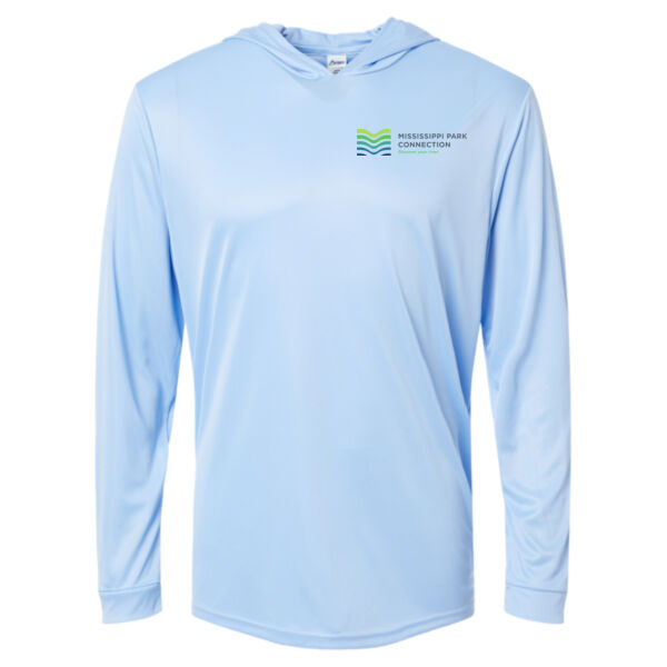 Paragon Unisex Bahama Performance Hooded Long Sleeve T-Shirt - Printed Logo Thumbnail