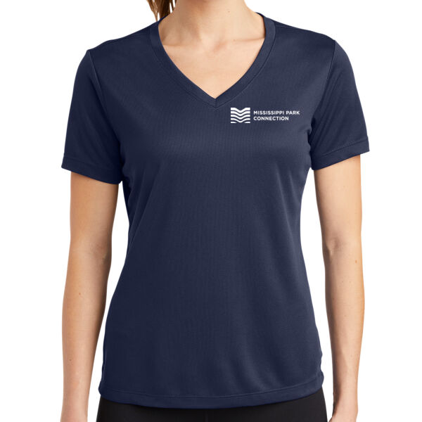 Sport-Tek Women's PosiCharge RacerMesh V-Neck - Printed Logo Thumbnail